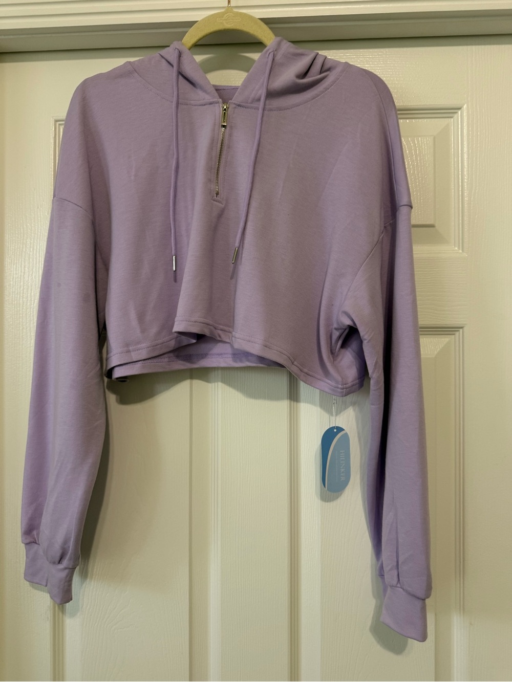 Amazon Lavender Cropped Half-Zip Hoodie Aritzia dup